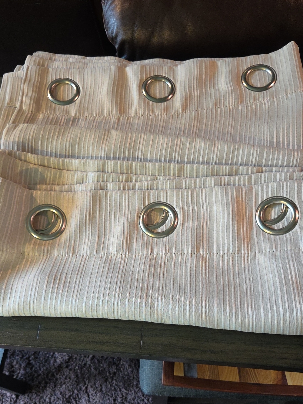 Two 40 Inch Wide By 82 Inch Long Panels Of Curtains By The Big One, Beige
